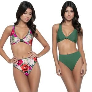 PQ Swim Reversible Bikini Set Swim Top And Bottom Floral